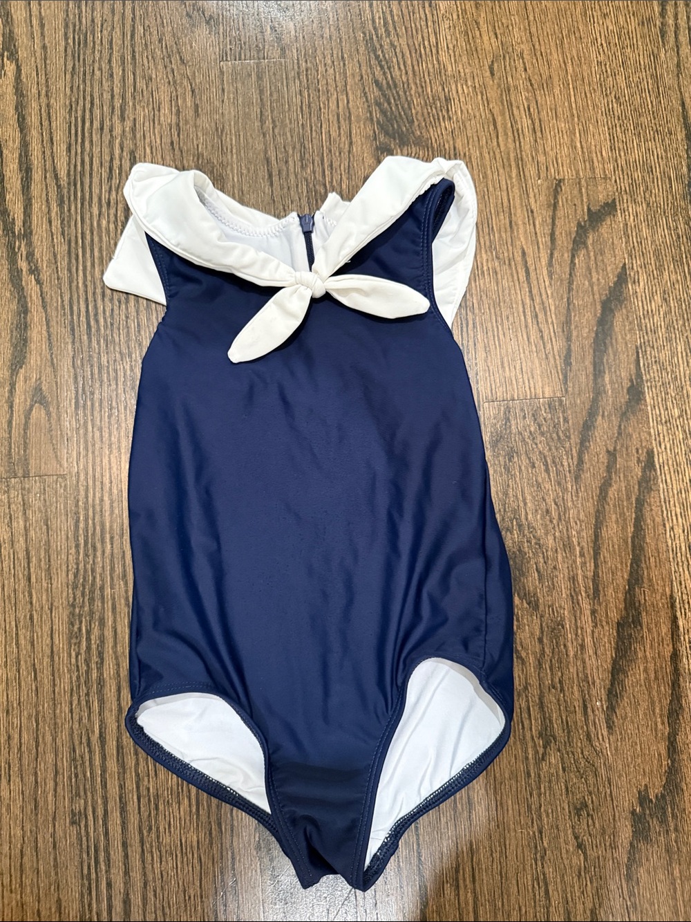 Minnow Gorls Classic Navy & White Sailor One-Piece Swimsuit for Kids size 5/6